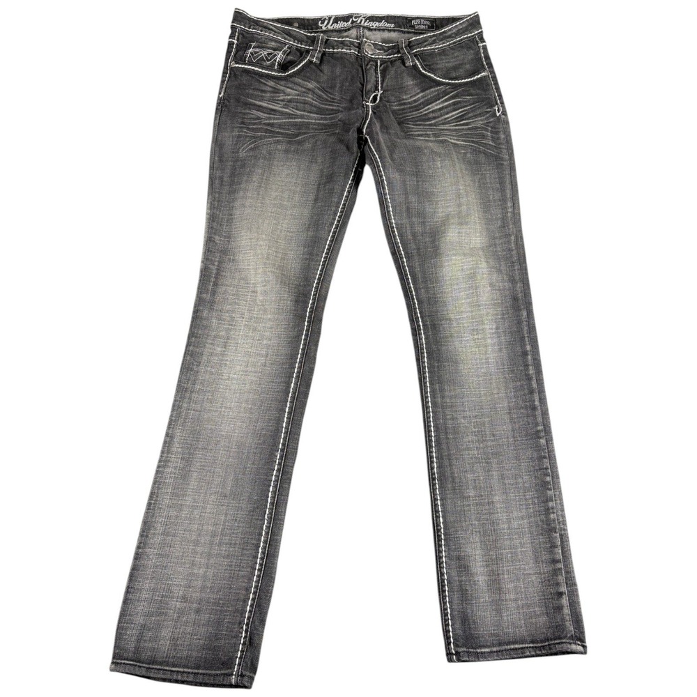 VTG Pepe Jeans London Straight Jeans Mens 34 Gray Denim Faded Rugged Streetwear